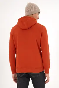 US Polo Assn. Men Hooded Brick Rejection Basic Fleece Sweatshirt - Image 6