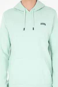 US Polo Assn. Men Hooded Water Green Basic Fleece Sweatshirt - Image 6