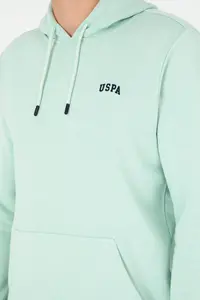 US Polo Assn. Men Hooded Water Green Basic Fleece Sweatshirt - Image 7