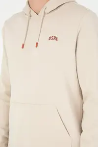 US Polo Assn. Men Hooded Stone Basic Fleece Sweatshirt - Image 7