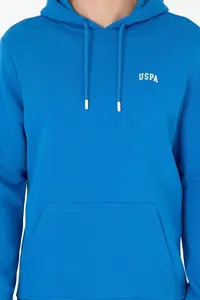 US Polo Assn. Men Hooded Cobalt Blue Basic Fleece Sweatshirt - Image 6