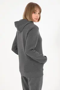 US Polo Assn. Men Hooded Anthracite Melanj Basic Fleece Sweatshirt - Image 4