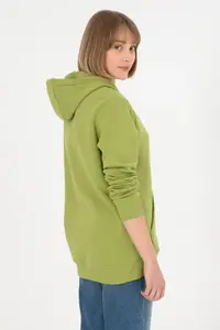 US Polo Assn. Men Hooded Peanut Green Basic Fleece Sweatshirt - Image 4