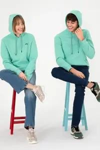 US Polo Assn. Men Hooded Mint Basic Fleece Sweatshirt - Image 2