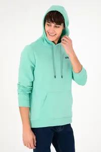 US Polo Assn. Men Hooded Mint Basic Fleece Sweatshirt - Image 5