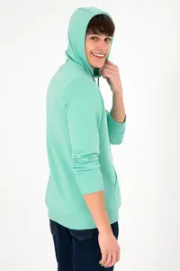US Polo Assn. Men Hooded Mint Basic Fleece Sweatshirt - Image 6