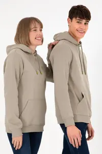US Polo Assn. Men Hooded Light Khaki Basic Fleece Sweatshirt - Image 2