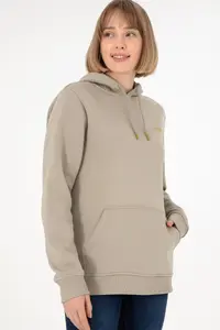 US Polo Assn. Men Hooded Light Khaki Basic Fleece Sweatshirt - Image 3