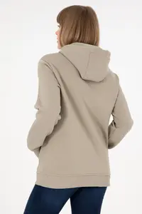 US Polo Assn. Men Hooded Light Khaki Basic Fleece Sweatshirt - Image 4
