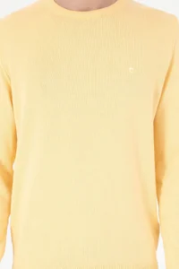 Pierre Cardin Light Yellow slim Fit Crew Neck Basic Knitwear Sweater - Image 6
