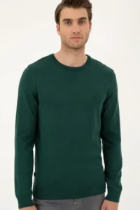 Pierre Cardin Green slim Fit Crew Neck Basic Knitwear Sweater - Image 3