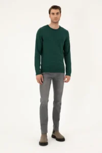 Pierre Cardin Green slim Fit Crew Neck Basic Knitwear Sweater - Image 4