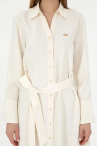 US Polo Assn. Women Cream Mini Size Weaving Dress - Image 5