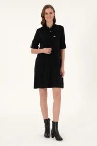 US Polo Assn. Women Black Mini Size Weaving Dress