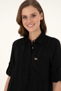 US Polo Assn. Women Black Mini Size Weaving Dress - Image 2