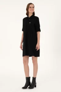 US Polo Assn. Women Black Mini Size Weaving Dress - Image 3