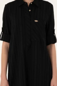 US Polo Assn. Women Black Mini Size Weaving Dress - Image 5