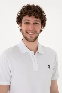 US Polo Assn. Men slim Fit Polo Shirt Collar White Basic T-Shirt - Image 2