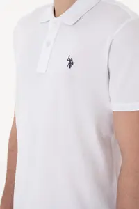 US Polo Assn. Men slim Fit Polo Shirt Collar White Basic T-Shirt - Image 7