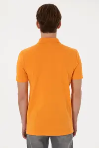 US Polo Assn. Men slim Fit Polo Shirt Collar Orange Basic T-Shirt - Image 5