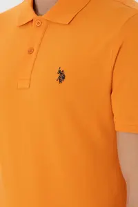 US Polo Assn. Men slim Fit Polo Shirt Collar Orange Basic T-Shirt - Image 7