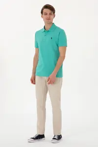 US Polo Assn. Men slim Fit Polo Shirt Collar Mint Basic T-Shirt - Image 4