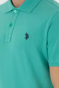 US Polo Assn. Men slim Fit Polo Shirt Collar Mint Basic T-Shirt - Image 7