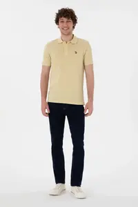 US Polo Assn. Men slim Fit Polo Shirt Collar Light Khaki Basic T-Shirt - Image 4