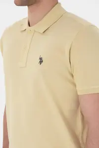 US Polo Assn. Men slim Fit Polo Shirt Collar Light Khaki Basic T-Shirt - Image 7