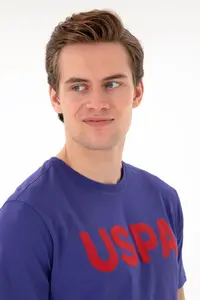 US Polo Assn. Men Regular Fit Crew Neck Cobalt Basic T-Shirt - Image 2