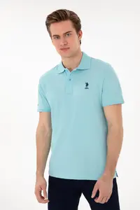 US Polo Assn. Men slim Fit Polo Shirt Collar Aqua Basic T-Shirt - Image 3
