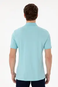 US Polo Assn. Men slim Fit Polo Shirt Collar Aqua Basic T-Shirt - Image 5