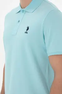 US Polo Assn. Men slim Fit Polo Shirt Collar Aqua Basic T-Shirt - Image 7