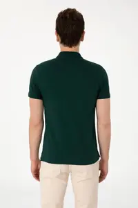 US Polo Assn. Men slim Fit Polo Shirt Collar Dark Green Basic T-Shirt - Image 5