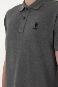 US Polo Assn. Men Regular Fit Polo Shirt Collar Anthracite Melanj Basic T-Shirt - Image 7