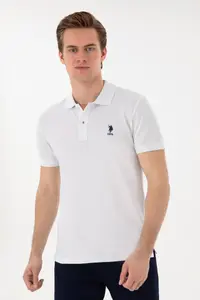 US Polo Assn. Men slim Fit Polo Shirt Collar White Basic T-Shirt - Image 3