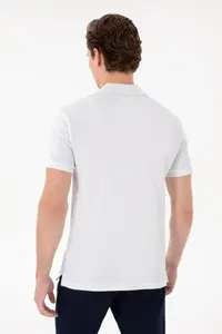US Polo Assn. Men slim Fit Polo Shirt Collar White Basic T-Shirt - Image 5