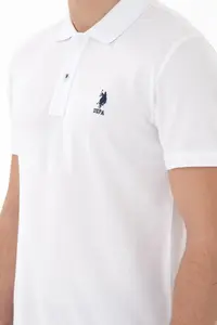 US Polo Assn. Men slim Fit Polo Shirt Collar White Basic T-Shirt - Image 7