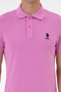 US Polo Assn. Men slim Fit Polo Shirt Collar Fuchsia Basic T-Shirt - Image 6