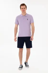 US Polo Assn. Men slim Fit Polo Shirt Collar Lilac Basic T-Shirt - Image 4