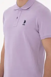 US Polo Assn. Men slim Fit Polo Shirt Collar Lilac Basic T-Shirt - Image 7