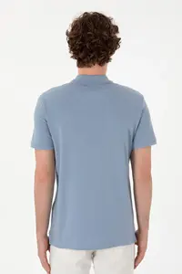 US Polo Assn. Men slim Fit Polo Shirt Collar Blue Basic T-Shirt - Image 5