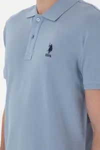 US Polo Assn. Men slim Fit Polo Shirt Collar Blue Basic T-Shirt - Image 7