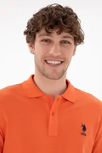 US Polo Assn. Men slim Fit Polo Shirt Collar Pomegranate Basic T-Shirt - Image 2