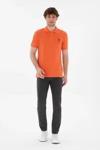 US Polo Assn. Men slim Fit Polo Shirt Collar Pomegranate Basic T-Shirt - Image 4