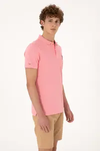 US Polo Assn. Men Pink Basic T-Shirt - Image 3