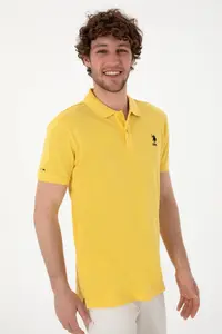US Polo Assn. Men slim Fit Polo Shirt Collar Yellow Basic T-Shirt - Image 3