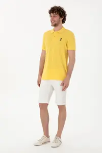 US Polo Assn. Men slim Fit Polo Shirt Collar Yellow Basic T-Shirt - Image 4