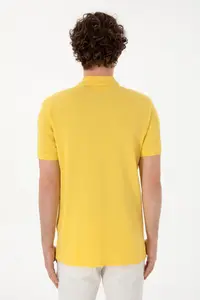 US Polo Assn. Men slim Fit Polo Shirt Collar Yellow Basic T-Shirt - Image 5