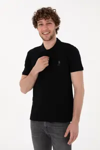 US Polo Assn. Men slim Fit Polo Shirt Collar Black Basic T-Shirt - Image 3